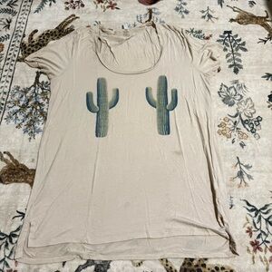 PINK Victoria's Secret Cream Cactus Tee L